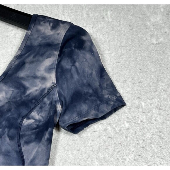 Lululemon Align Tee Size 2 Navy Blue Tie Dye Shirt Short Sleeve $74 NWT Active - Picture 3 of 9